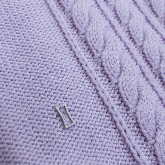 Kit and Ace Merino Cableknit Turtleneck Sweater Liliac Purple - Picture 13 of 13